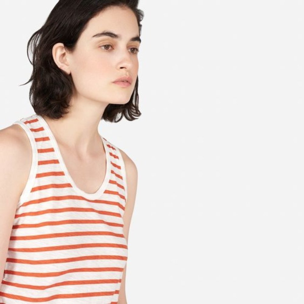 EVERLANE orange striped the gia tank small